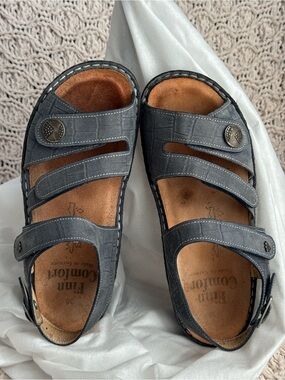 FINN COMFORT Blue Grey Comfort Sandals EU 38 Germany